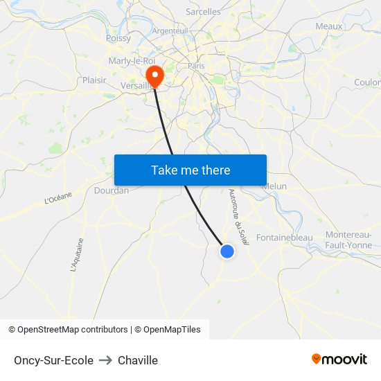 Oncy-Sur-Ecole to Chaville map