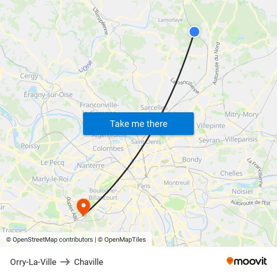 Orry-La-Ville to Chaville map