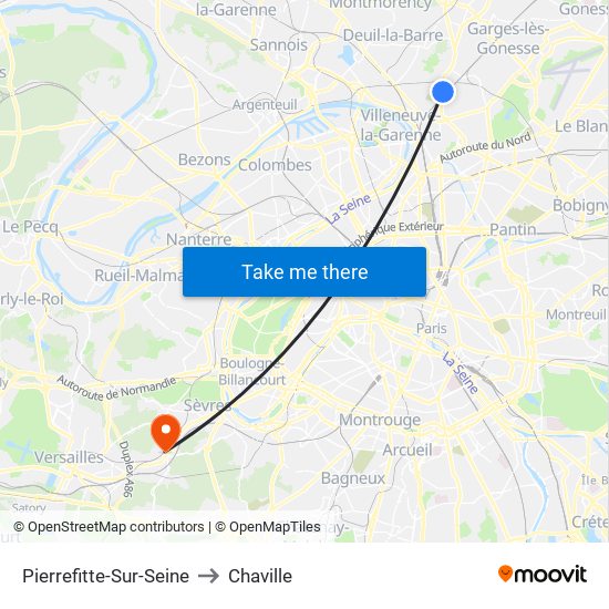 Pierrefitte-Sur-Seine to Chaville map