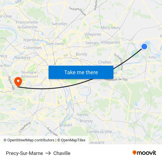 Precy-Sur-Marne to Chaville map