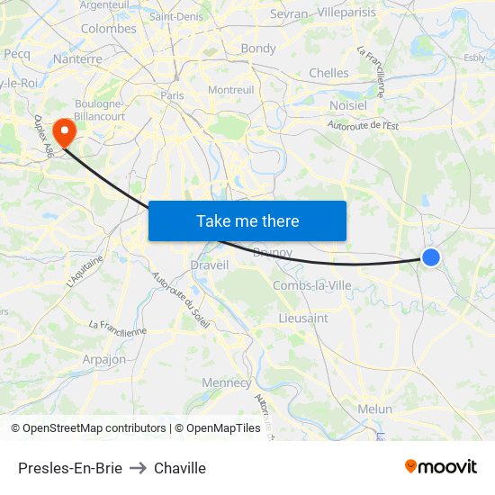 Presles-En-Brie to Chaville map