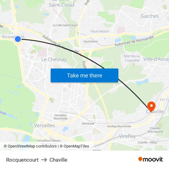 Rocquencourt to Chaville map