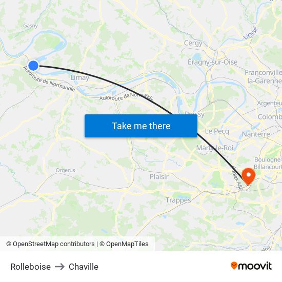 Rolleboise to Chaville map