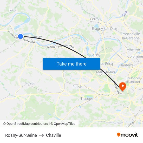Rosny-Sur-Seine to Chaville map