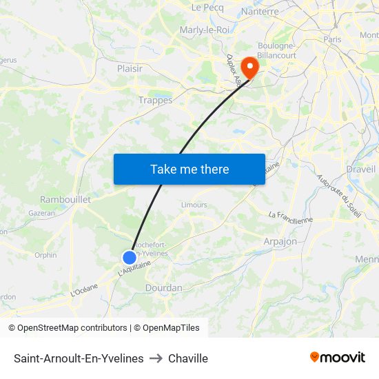 Saint-Arnoult-En-Yvelines to Chaville map