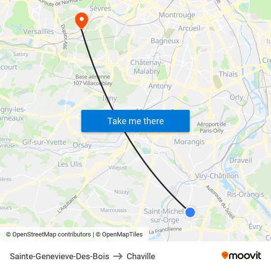 Sainte-Genevieve-Des-Bois to Chaville map