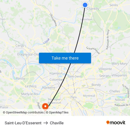 Saint-Leu-D'Esserent to Chaville map