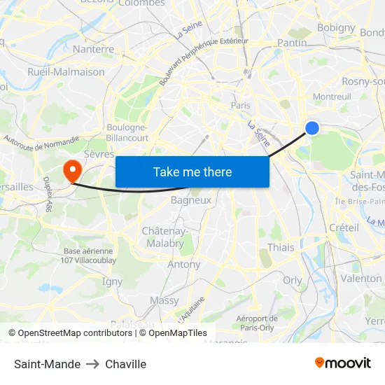Saint-Mande to Chaville map