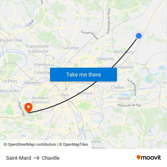 Saint-Mard to Chaville map