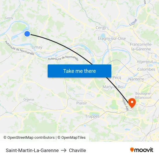 Saint-Martin-La-Garenne to Chaville map