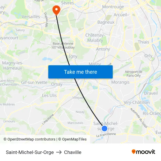 Saint-Michel-Sur-Orge to Chaville map