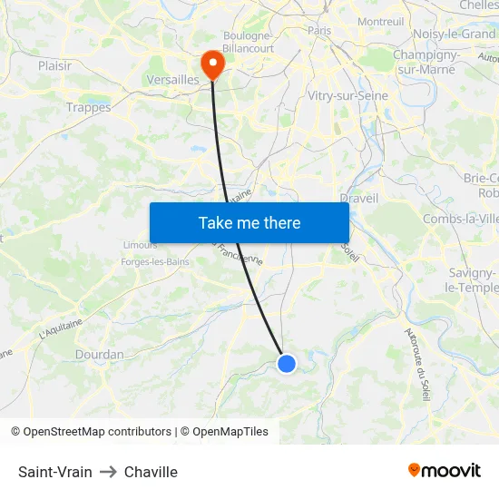 Saint-Vrain to Chaville map