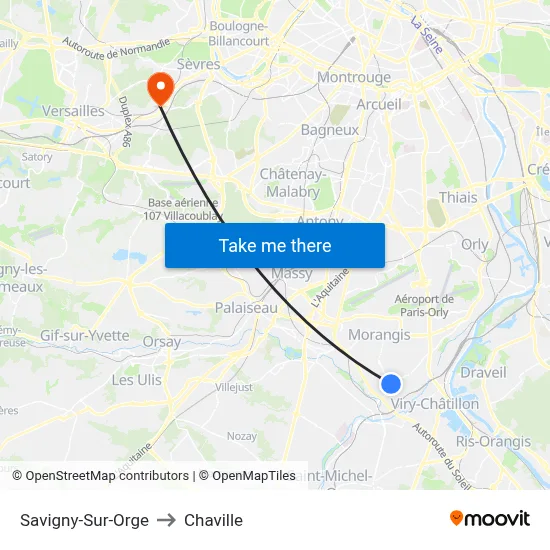 Savigny-Sur-Orge to Chaville map