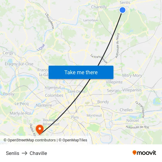 Senlis to Chaville map