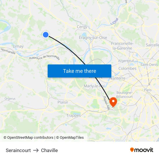 Seraincourt to Chaville map