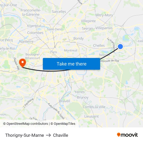 Thorigny-Sur-Marne to Chaville map