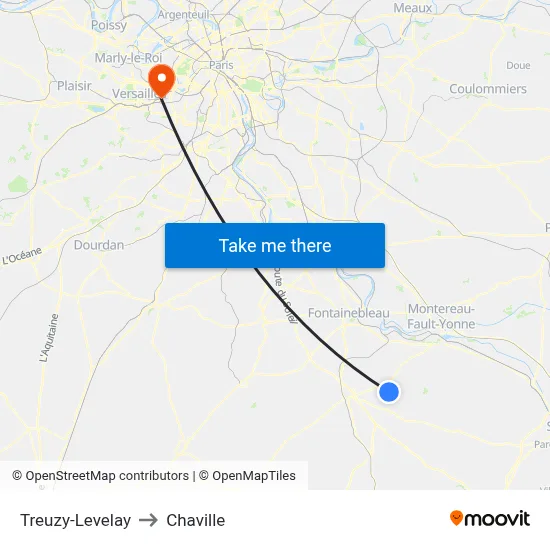 Treuzy-Levelay to Chaville map