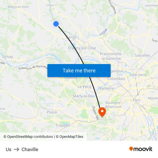 Us to Chaville map