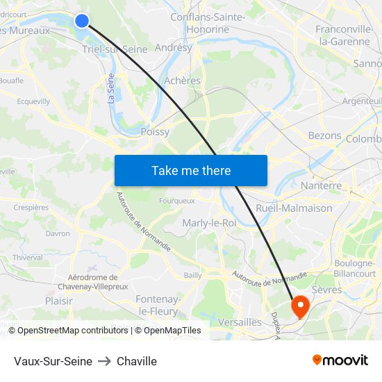 Vaux-Sur-Seine to Chaville map