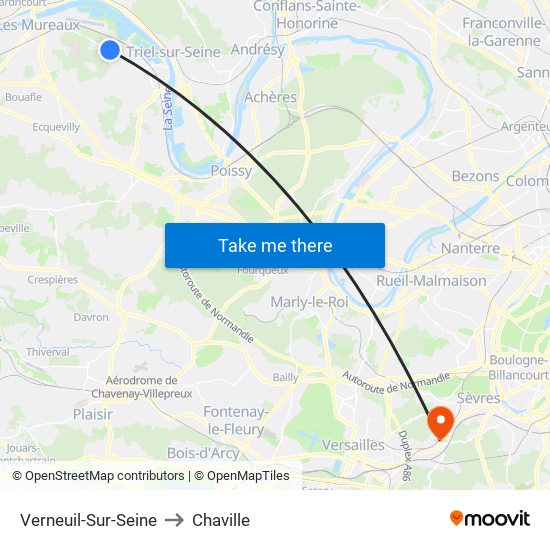Verneuil-Sur-Seine to Chaville map