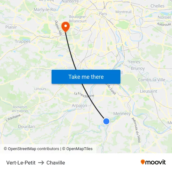 Vert-Le-Petit to Chaville map
