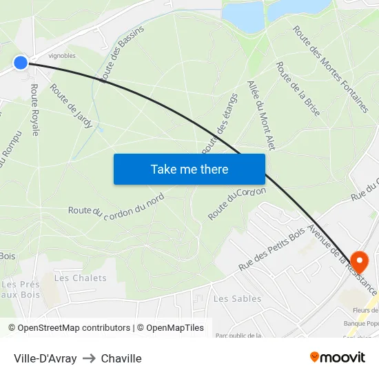 Ville-D'Avray to Chaville map