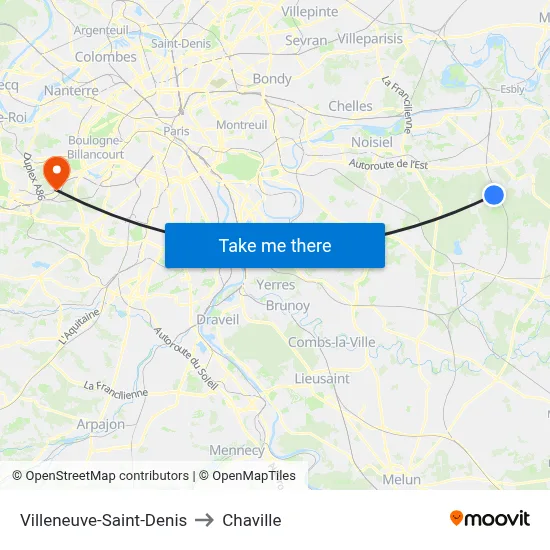 Villeneuve-Saint-Denis to Chaville map