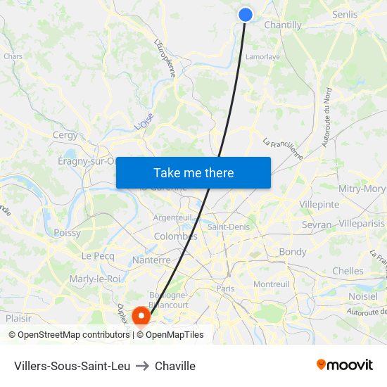 Villers-Sous-Saint-Leu to Chaville map