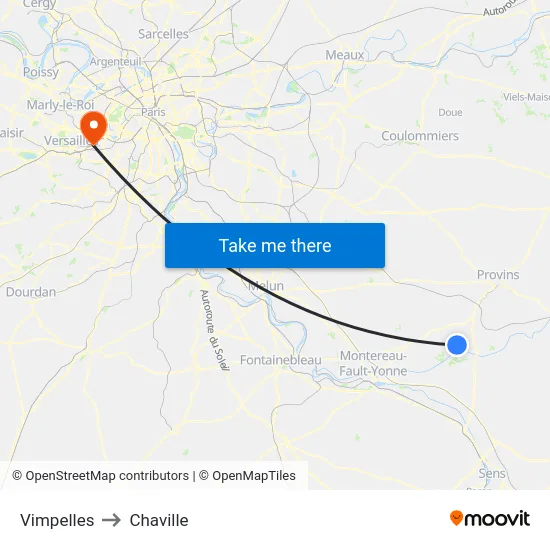 Vimpelles to Chaville map