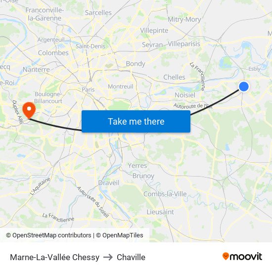 Marne-La-Vallée Chessy to Chaville map