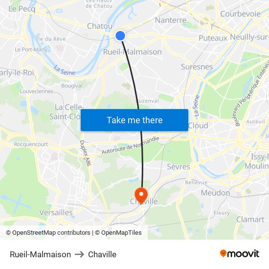 Rueil-Malmaison to Chaville map