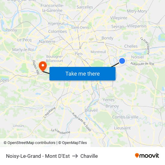 Noisy-Le-Grand - Mont D'Est to Chaville map