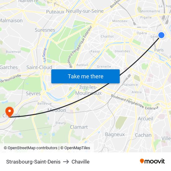 Strasbourg-Saint-Denis to Chaville map