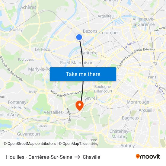 Houilles - Carrières-Sur-Seine to Chaville map