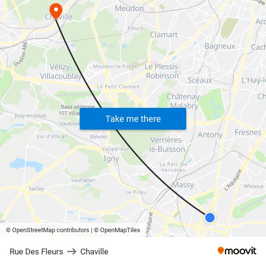 Rue Des Fleurs to Chaville map