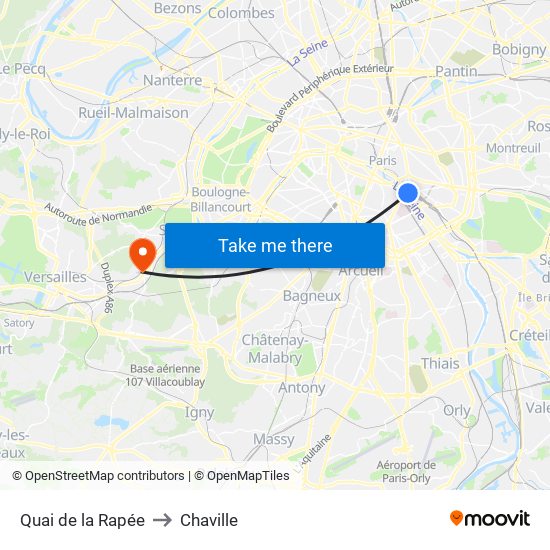 Quai de la Rapée to Chaville map