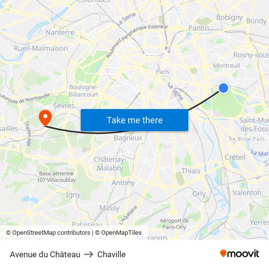 Avenue du Château to Chaville map