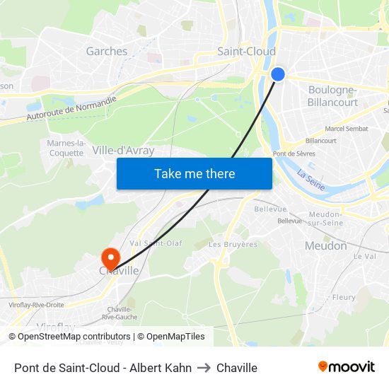 Pont de Saint-Cloud - Albert Kahn to Chaville map
