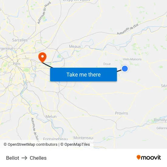 Bellot to Chelles map