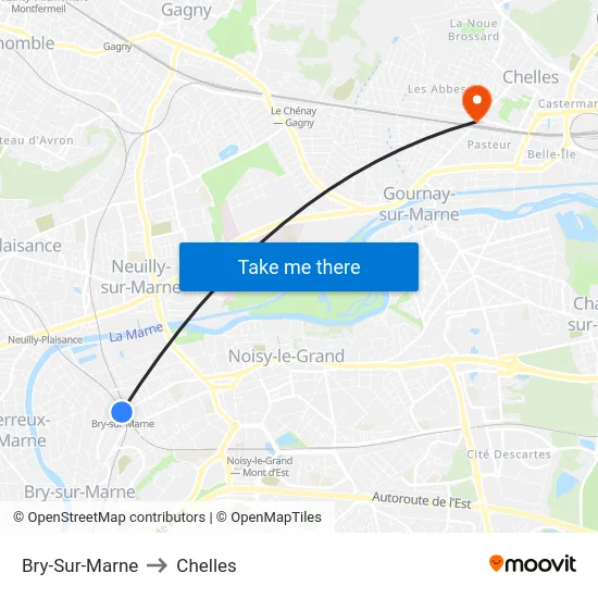 Bry-Sur-Marne to Chelles map