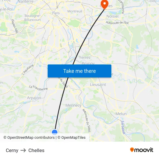 Cerny to Chelles map