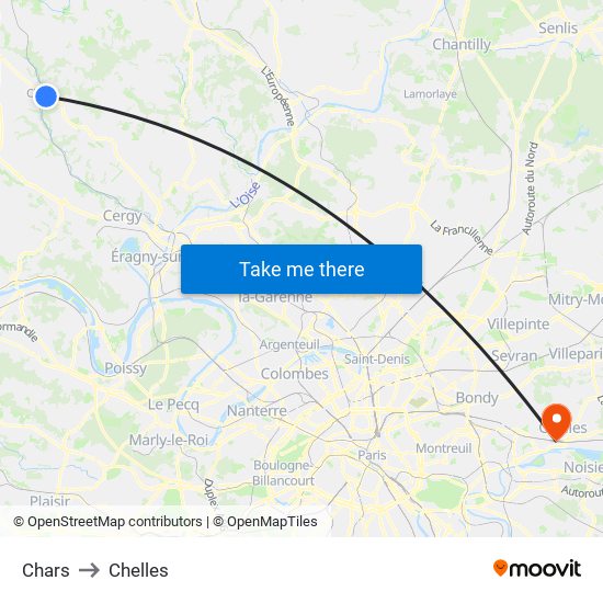 Chars to Chelles map