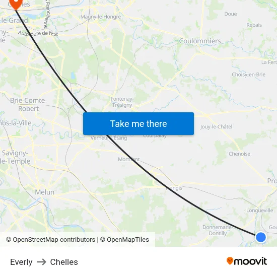 Everly to Chelles map