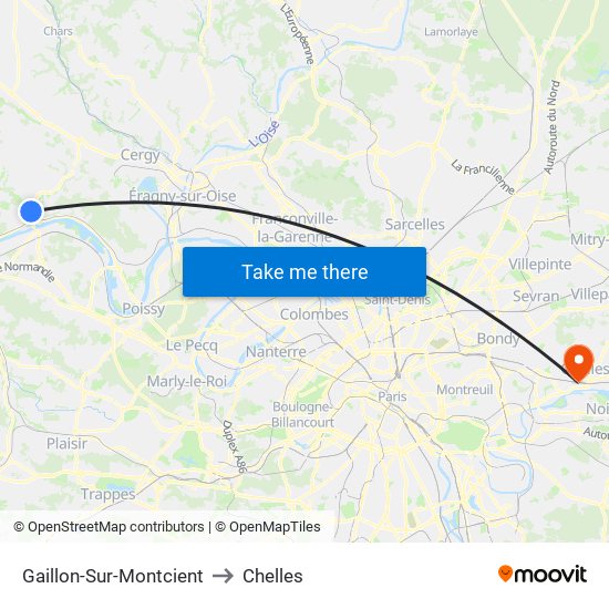 Gaillon-Sur-Montcient to Chelles map
