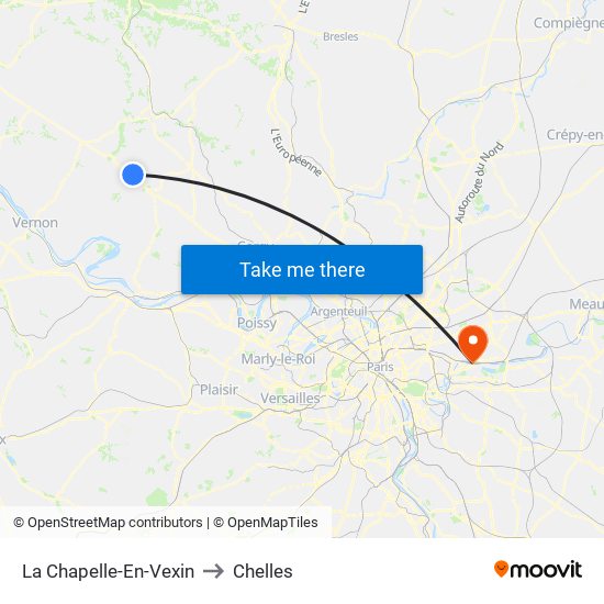 La Chapelle-En-Vexin to Chelles map