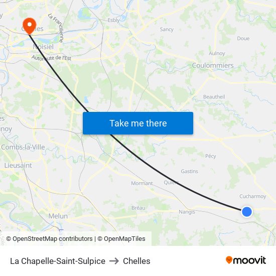 La Chapelle-Saint-Sulpice to Chelles map