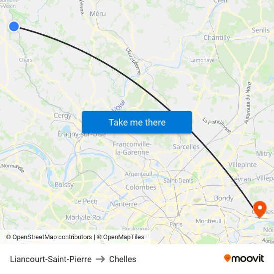 Liancourt-Saint-Pierre to Chelles map