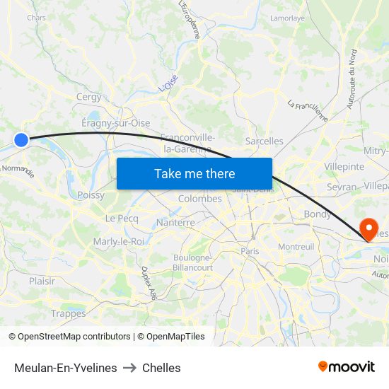 Meulan-En-Yvelines to Chelles map
