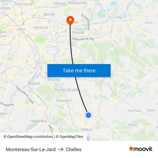 Montereau-Sur-Le-Jard to Chelles map