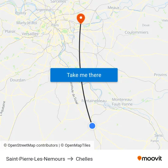 Saint-Pierre-Les-Nemours to Chelles map